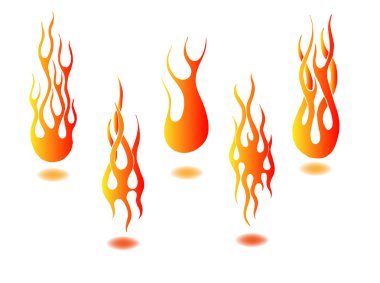 Set vector fire clipart