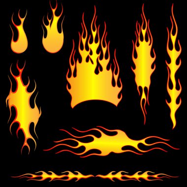 Set of fires clipart