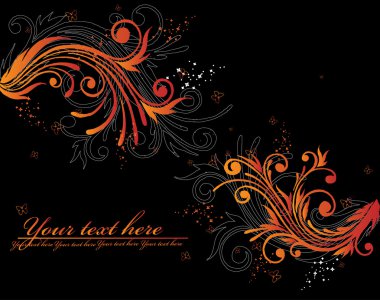 Vector red ornament In flower style clipart