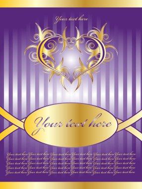 Violet vector composition with heart clipart