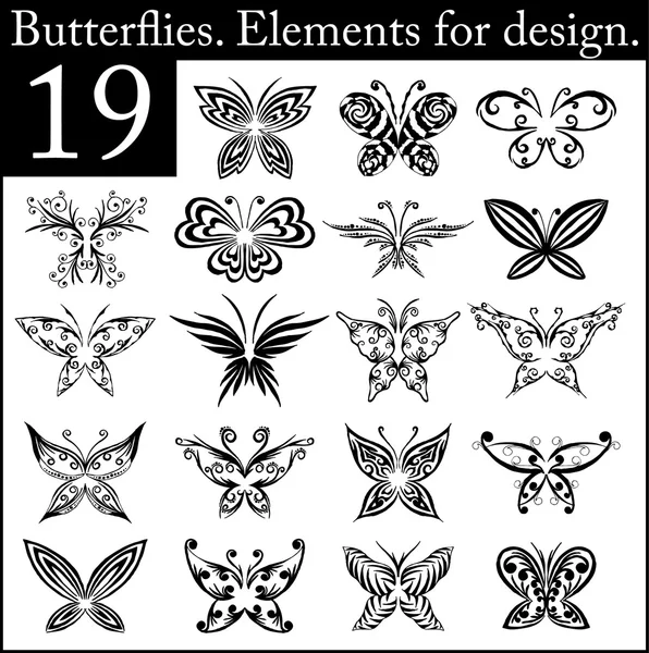 Conjunto de mariposas — Archivo Imágenes Vectoriales