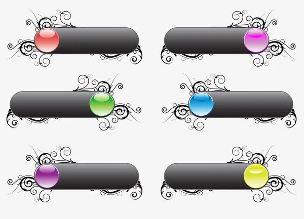 飾り用のベクトル ボタンのセット — ストックベクタ