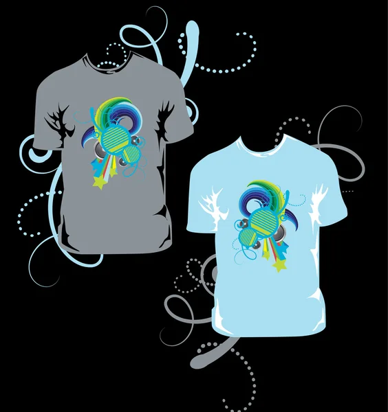 T-shirt met abstracte ontwerp — Stockvector