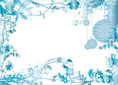 Blue Christmas Frame Pattern clipart