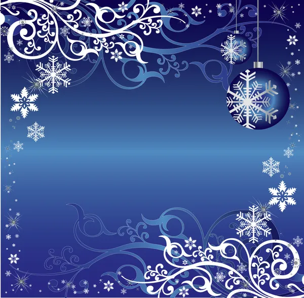 Blau-weißes weihnachtliches Muster — Stockvektor