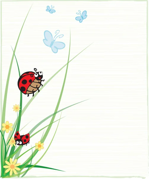 stock vector Ladybug with Butterflies Illustration