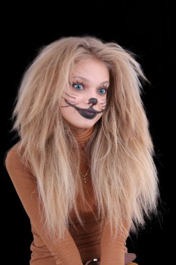 Girl like a lion clipart