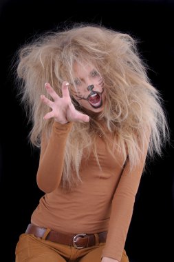 Girl like a lion clipart