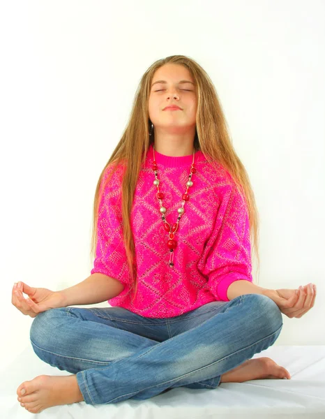 Yoga lotuspositie Rechtenvrije Stockfoto's