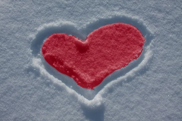 Śnieg serce — Zdjęcie stockowe