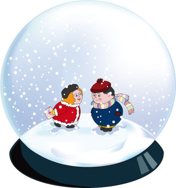 Valentine snowglobe clipart