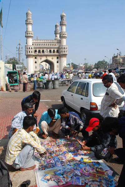 Venda de CD em Charminar Hyderabad — Fotografia de Stock