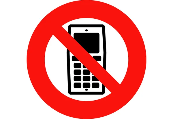 Мобільні телефони, заборонені — стокове фото