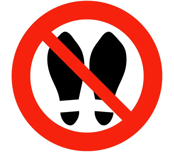Skor, tofflor förbjudet — Stockfoto