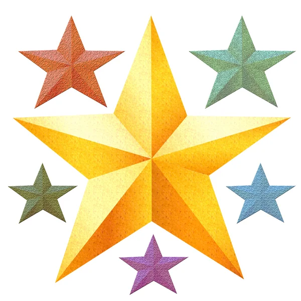 Estrelas 3D multicoloridas — Fotografia de Stock
