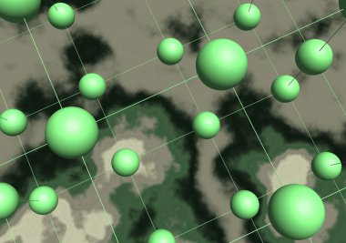 Green molecules. clipart