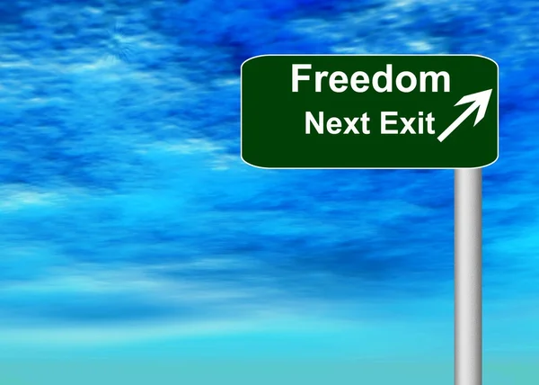 Svoboda dálnici exit znamení — Stock fotografie