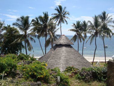 Beach at a luxury hotel, mombasa, kenya clipart