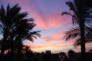 sharm el sheikh resort, Mısır'da gün batımı