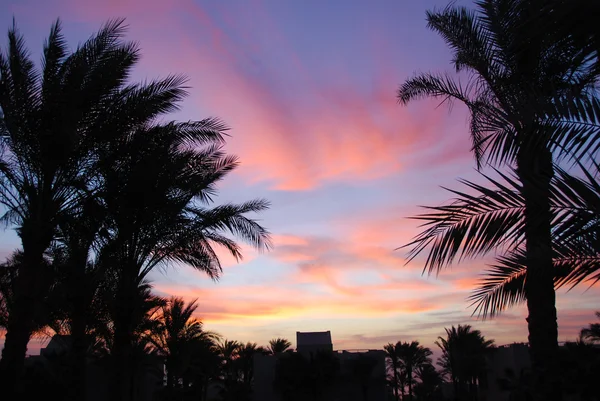 Pôr do sol em Sharm el Sheikh resort, Egito — Fotografia de Stock
