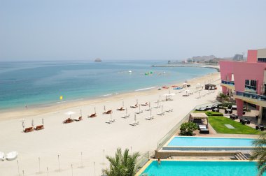 Beach of luxury hotel, Dubai, UAE clipart