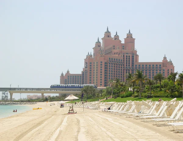 Pláž atlantis palm hotel, Dubaj — Stock fotografie