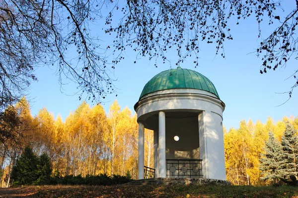 Pavillon im Park mit gelber Birke — Stockfoto