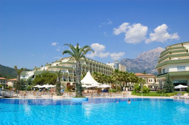 Swimming pool at hotel in Antalya clipart