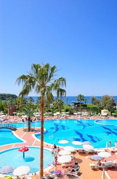 Área de piscina, Antalya, Turquia — Fotografia de Stock