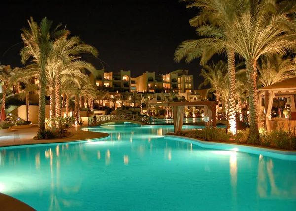 Luxurious hotel night illumination — Stock Photo, Image
