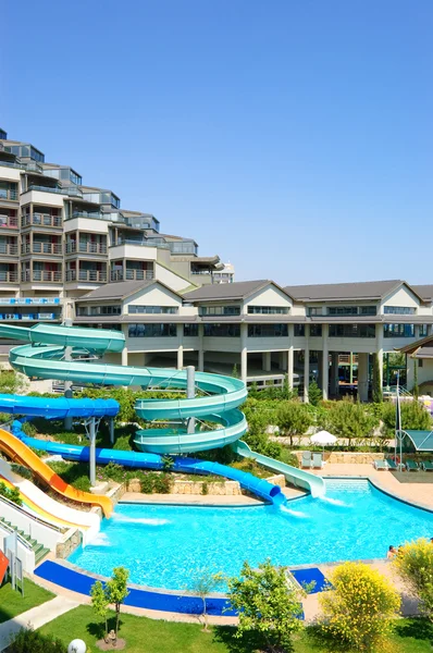 Parco acquatico in hotel, Antalya, Turchia — Foto Stock