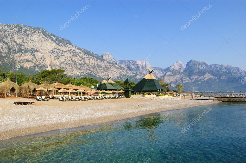 Beach at Mediterranean Sea resort Stock Photo by ©slava296 1297905