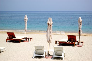 Beach of luxury hotel, Fujeirah, UAE clipart