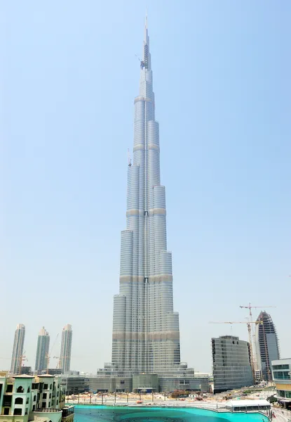 Construcción del rascacielos Burj Dubai — Foto de Stock
