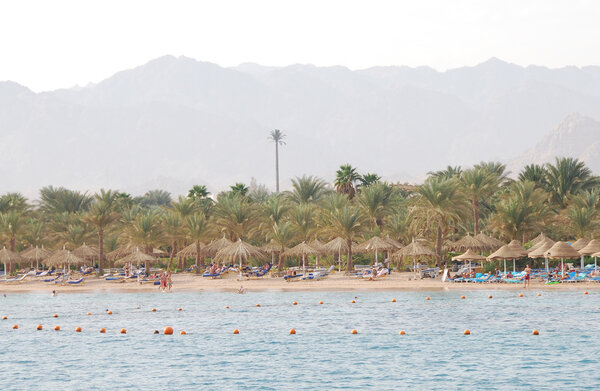 Beach of luxury hotel at Red Sea