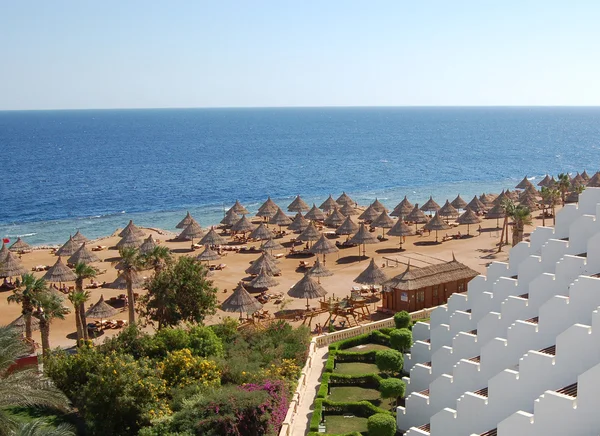 Пляж в отеле в Шарм эль Шейхе — стоковое фото