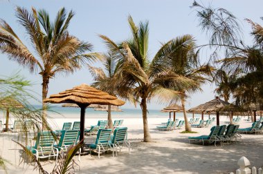 Beach of luxury hotel, Ajman, UAE clipart