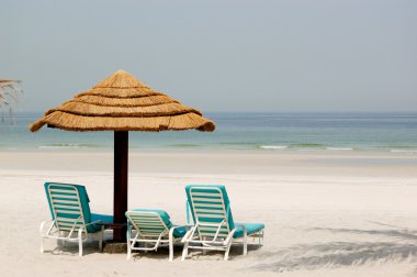 Beach of luxury hotel, Ajman, UAE clipart