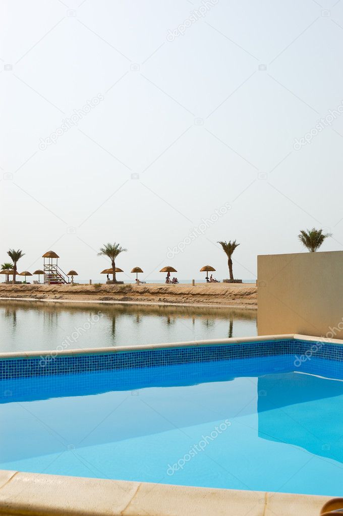 Swimming pool at villa, Dubai, UAE