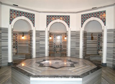 Turkish bath (Hamam) at hotel's spa clipart