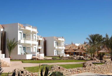 Villas at popular hotel, Sharm el Sheikh, Egypt clipart