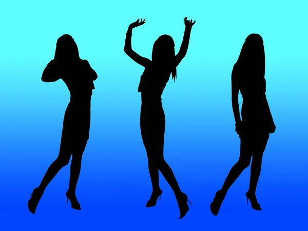 Girls silhouettes — Stock Photo, Image