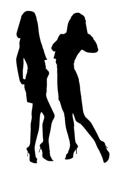 Silhouette ragazze — Foto Stock