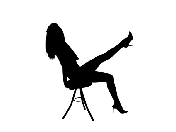 Κορίτσι που κάθεται στην καρέκλα — Φωτογραφία Αρχείου