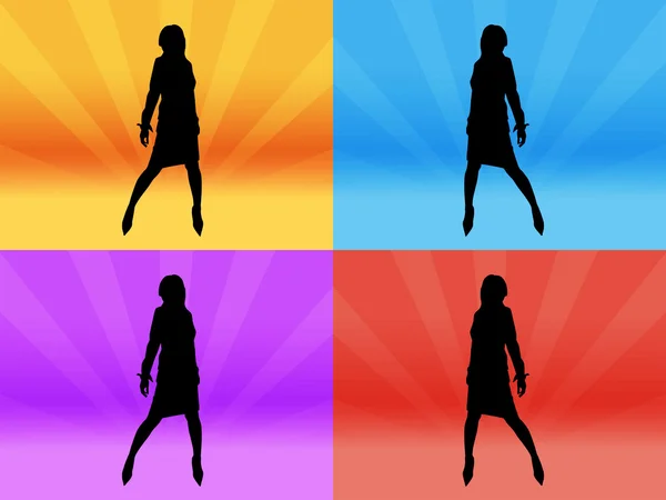 Meisje silhouet, disco, partij — Stockfoto