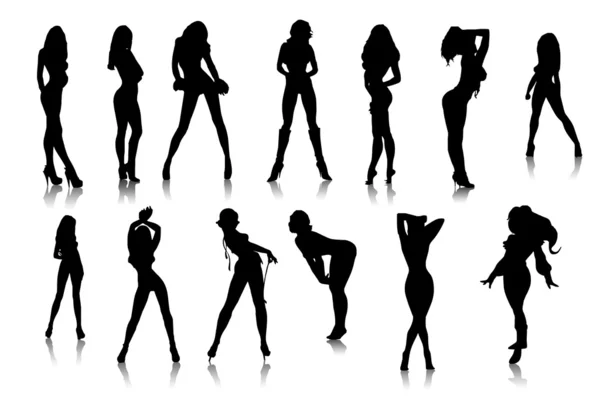 Noir filles sexy icônes Images De Stock Libres De Droits