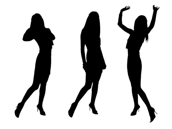 Kızlar silhouettes Stok Resim