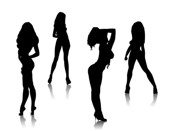 Vier sexy meisjes — Stockfoto