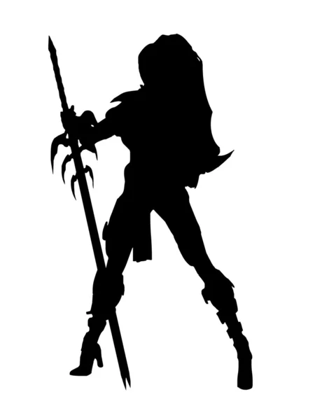 stock image Girl with a spear