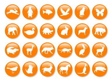 Many orange icons clipart